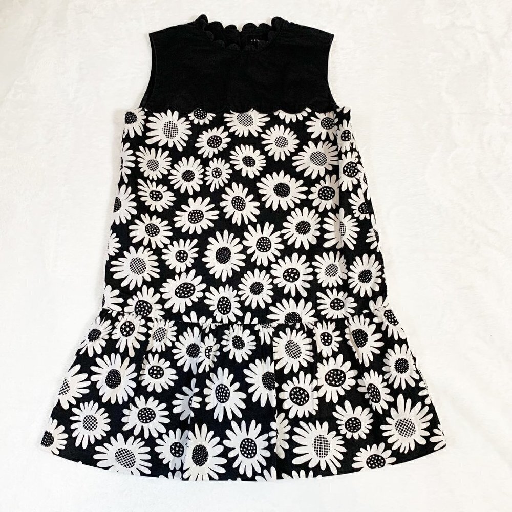5/$25 Victoria Beckham‎ for Target Sunflower Dress Black White Scalloped